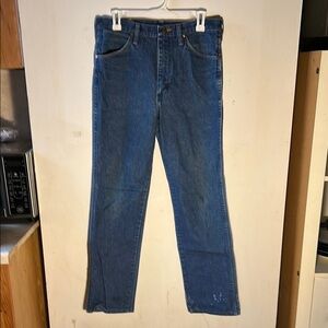 Wrangler Blue Straight Jeans Classic Denim Style